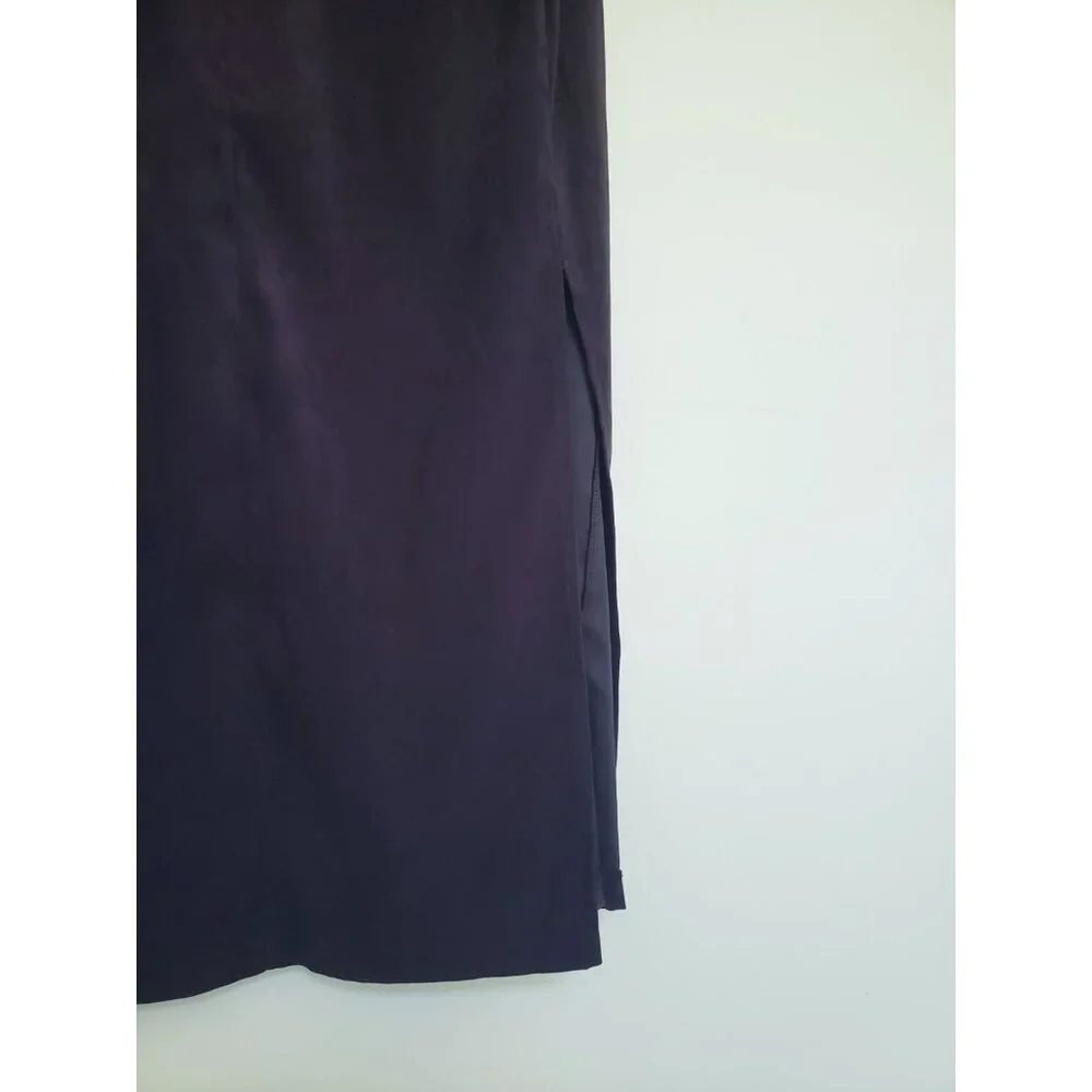 VTG Victoria Stephens Womens 10 Sheath Midi Dress Purple Metal Waist Side Slit - Picture 3 of 5